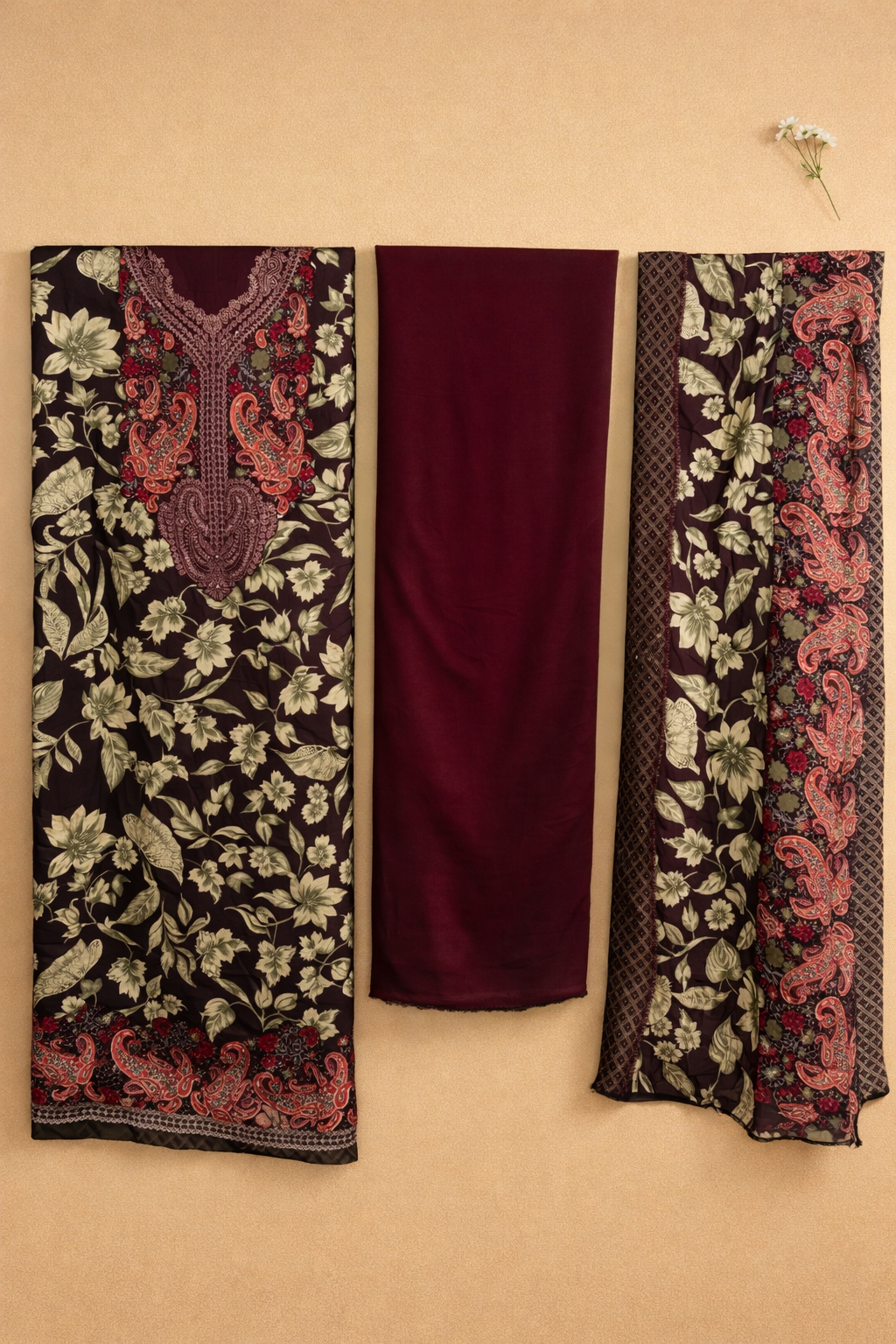 Rangmahal Khatli Satin Unstitched Suit Set