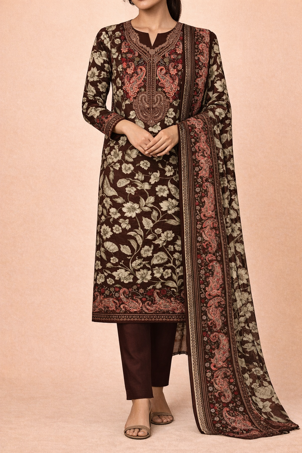 Rangmahal Khatli Satin Unstitched Suit Set