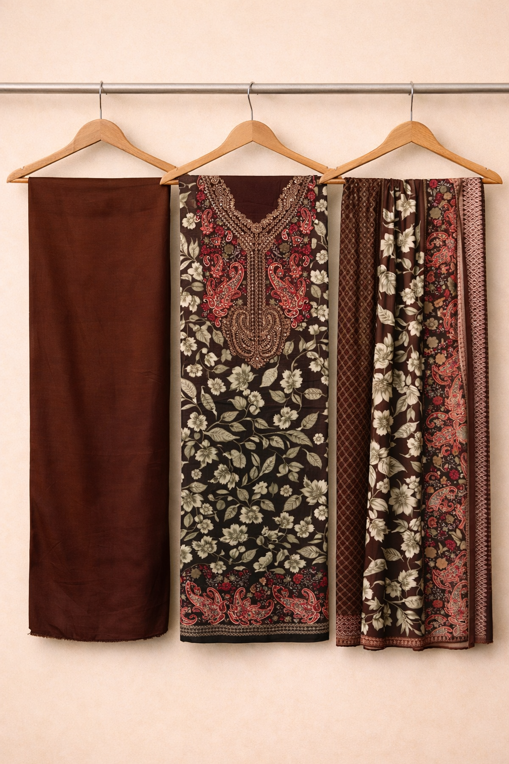 Rangmahal Khatli Satin Unstitched Suit Set