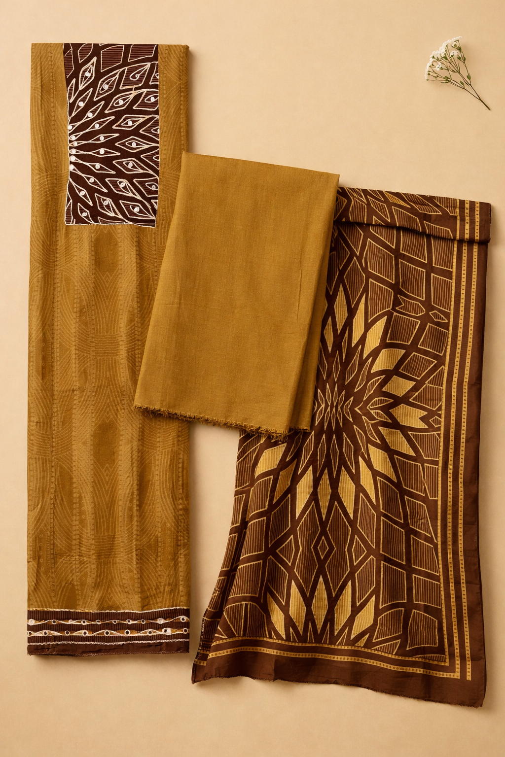 Muslin Jal Radiance Unstitched Suit Set