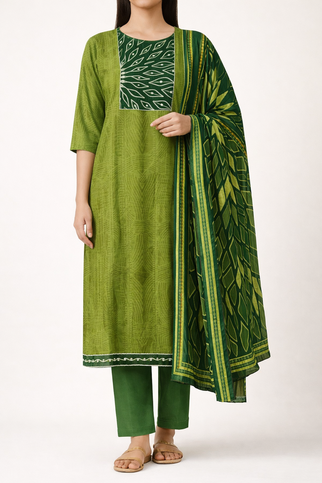 Muslin Jal Radiance Unstitched Suit Set