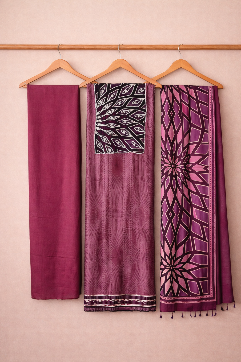 Muslin Jal Radiance Unstitched Suit Set