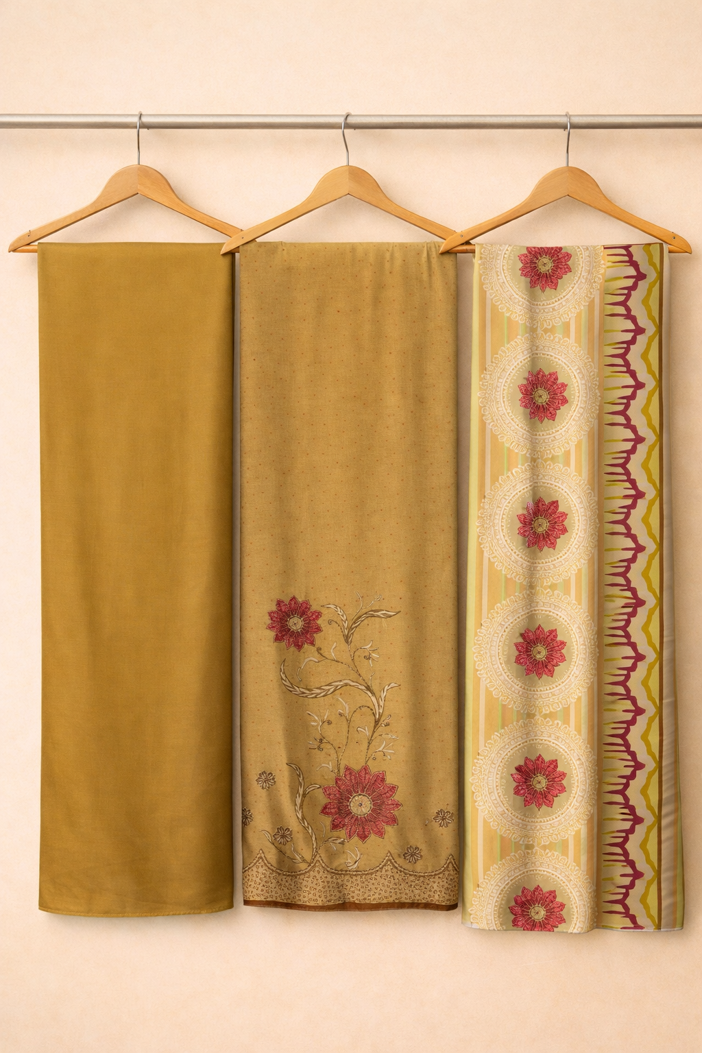 Zehra Muslin Foil Kaarigari Unstitched Suit Set