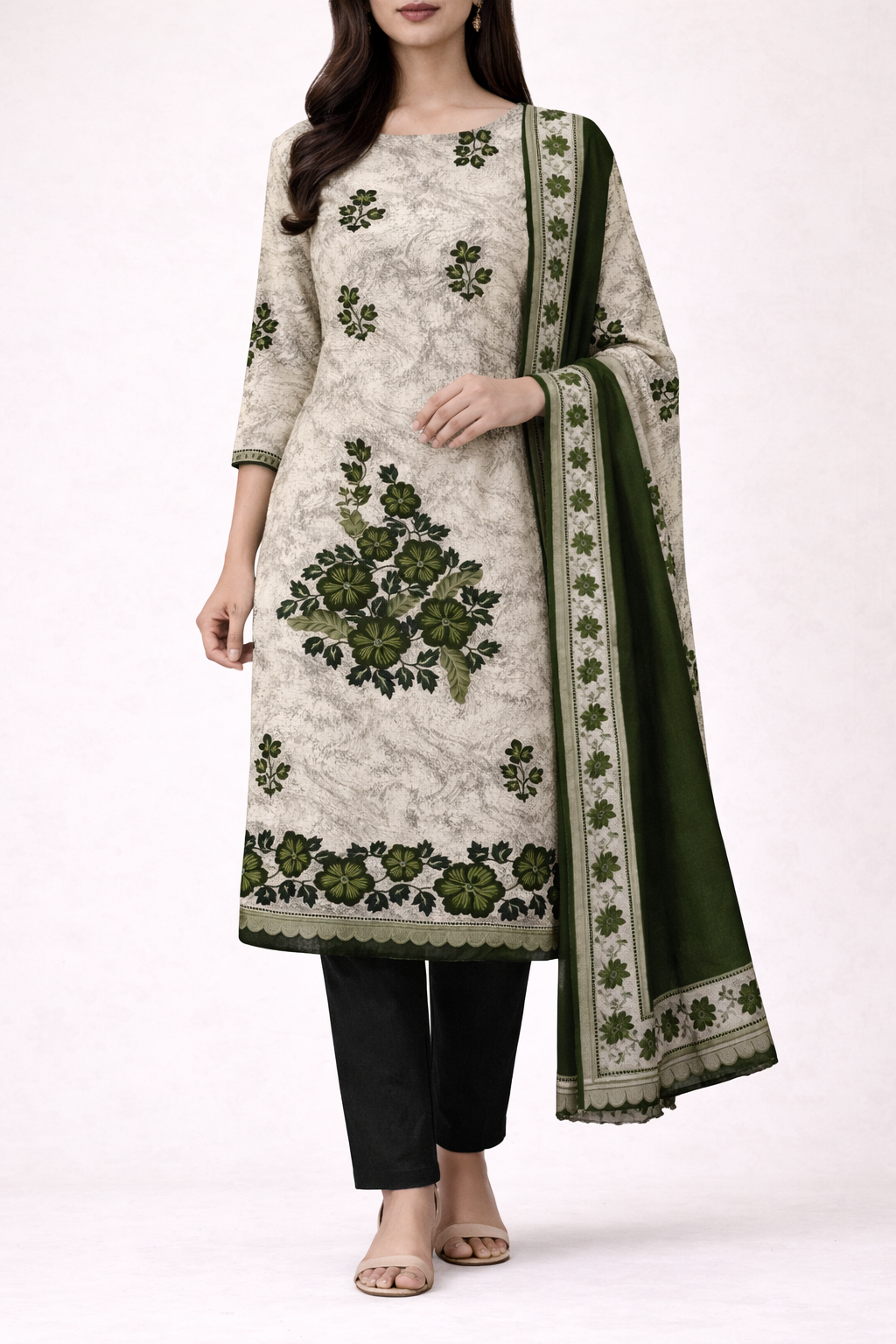Roman Ethnic Heritage Unstitched Suit Set
