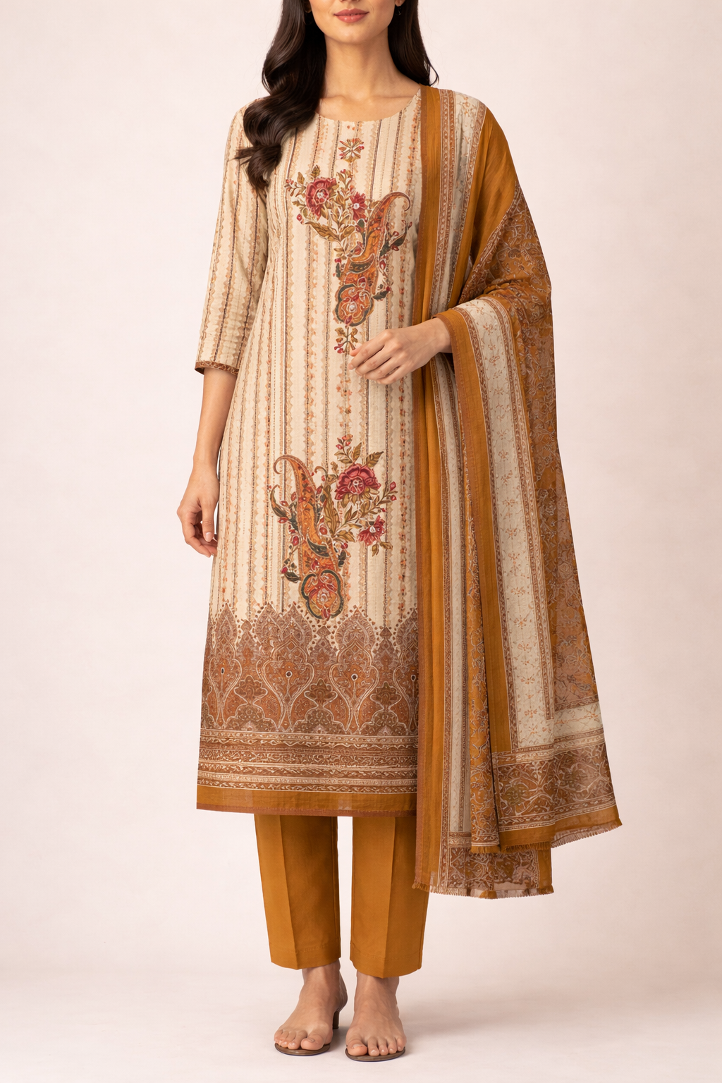 Modal Ari Elegance Unstitched Suit Set