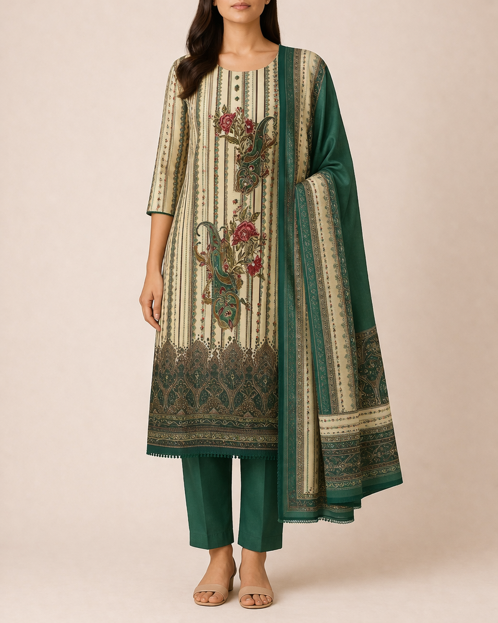 Modal Ari Elegance Unstitched Suit Set