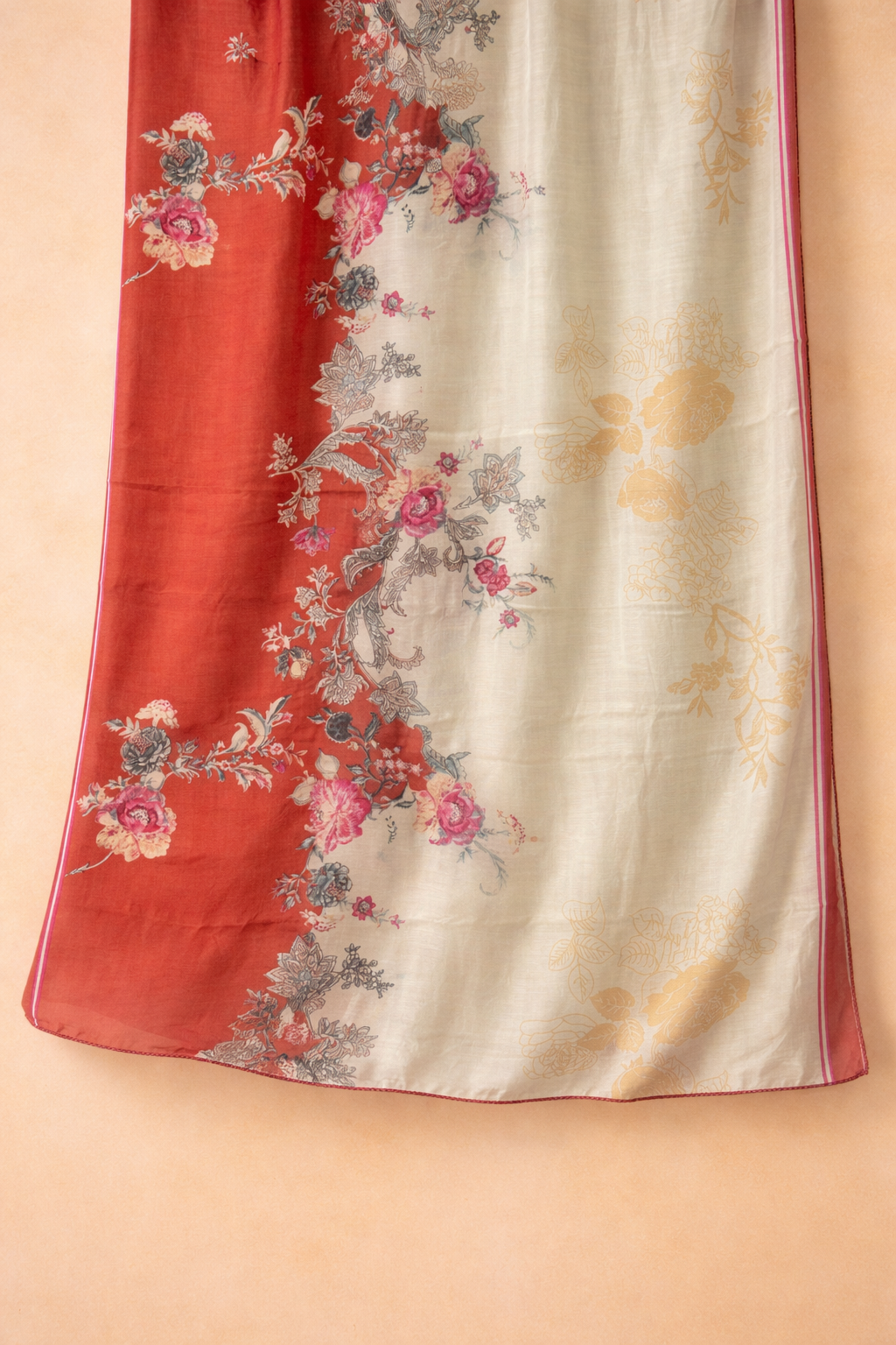 Jam Satin Artisan Unstitched Suit Set
