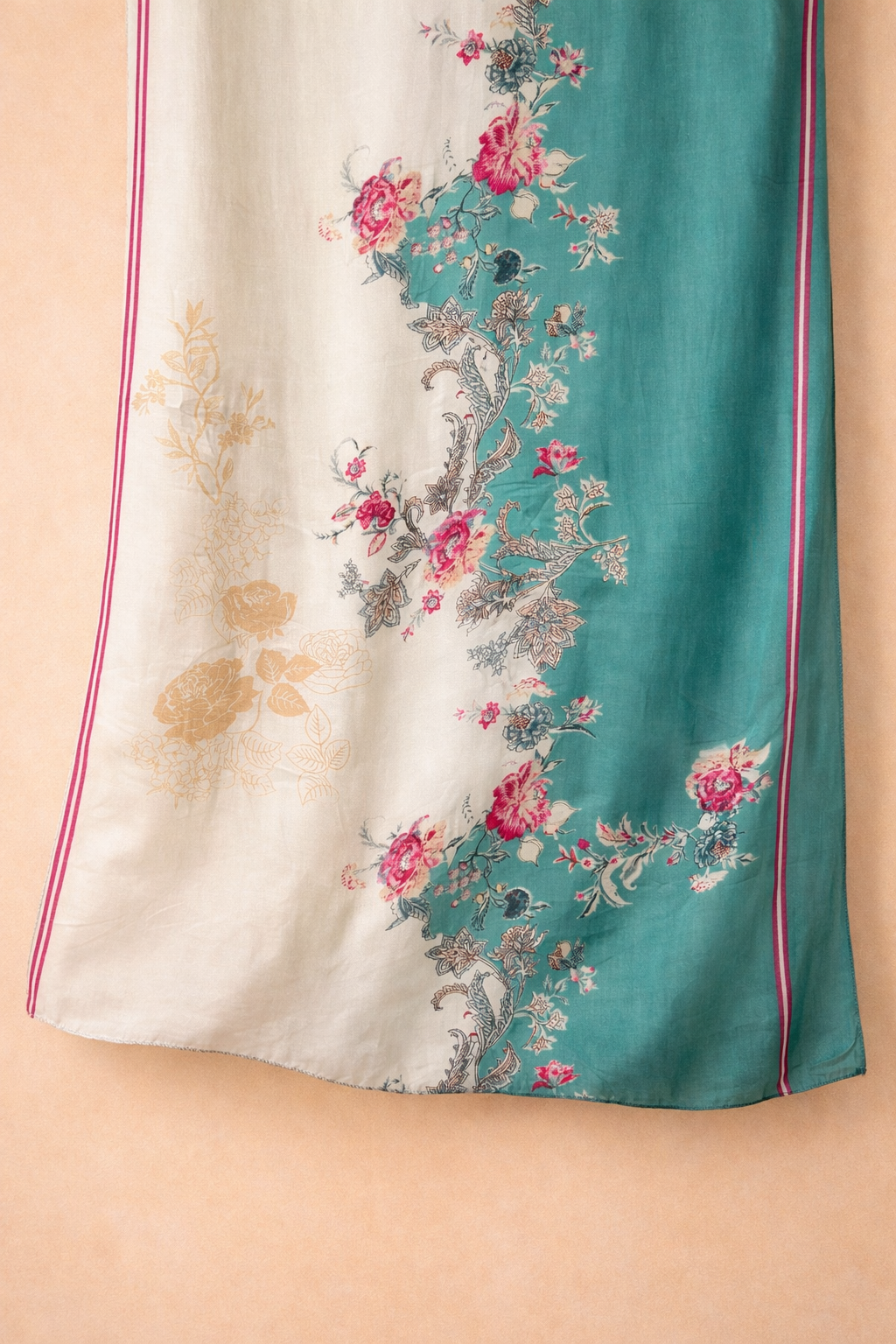 Jam Satin Artisan Unstitched Suit Set