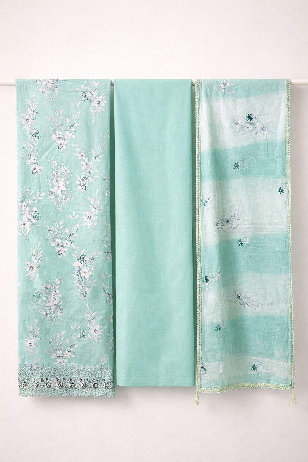 Pushpa Resham Diamond Unstitched Suit Set – Cambric Cotton