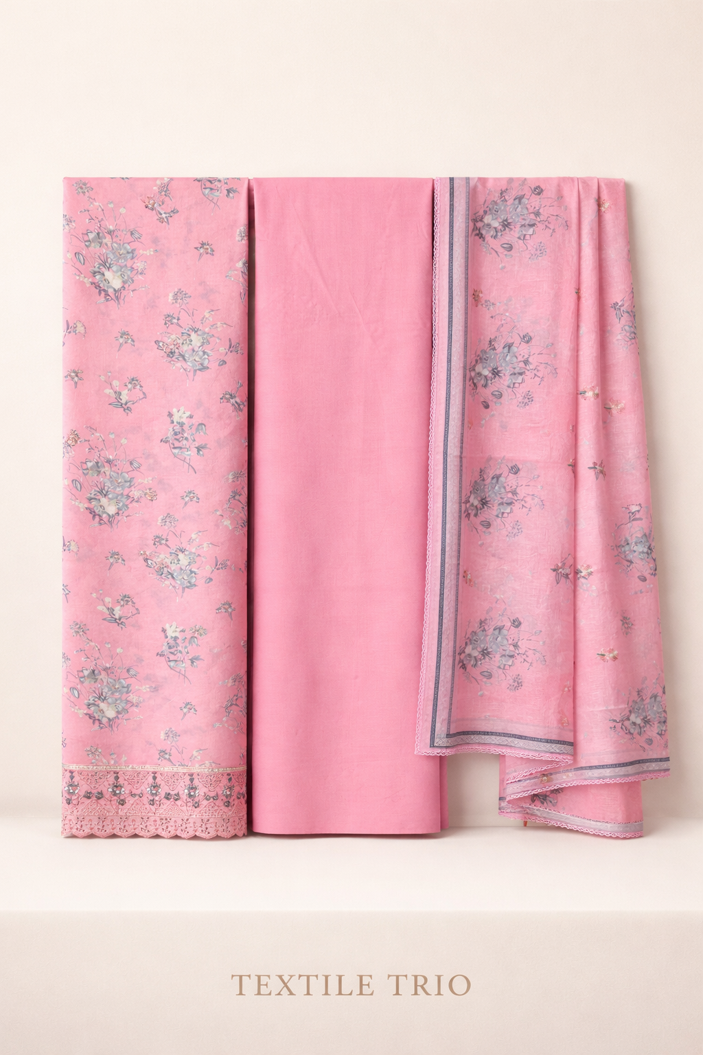 Pushpa Resham Diamond Unstitched Suit Set – Cambric Cotton