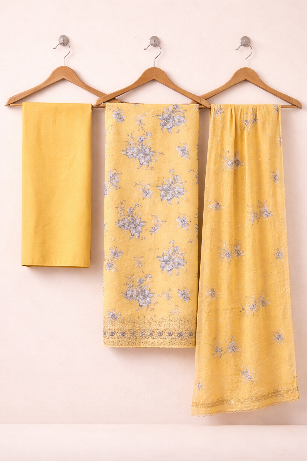 Pushpa Resham Diamond Unstitched Suit Set – Cambric Cotton