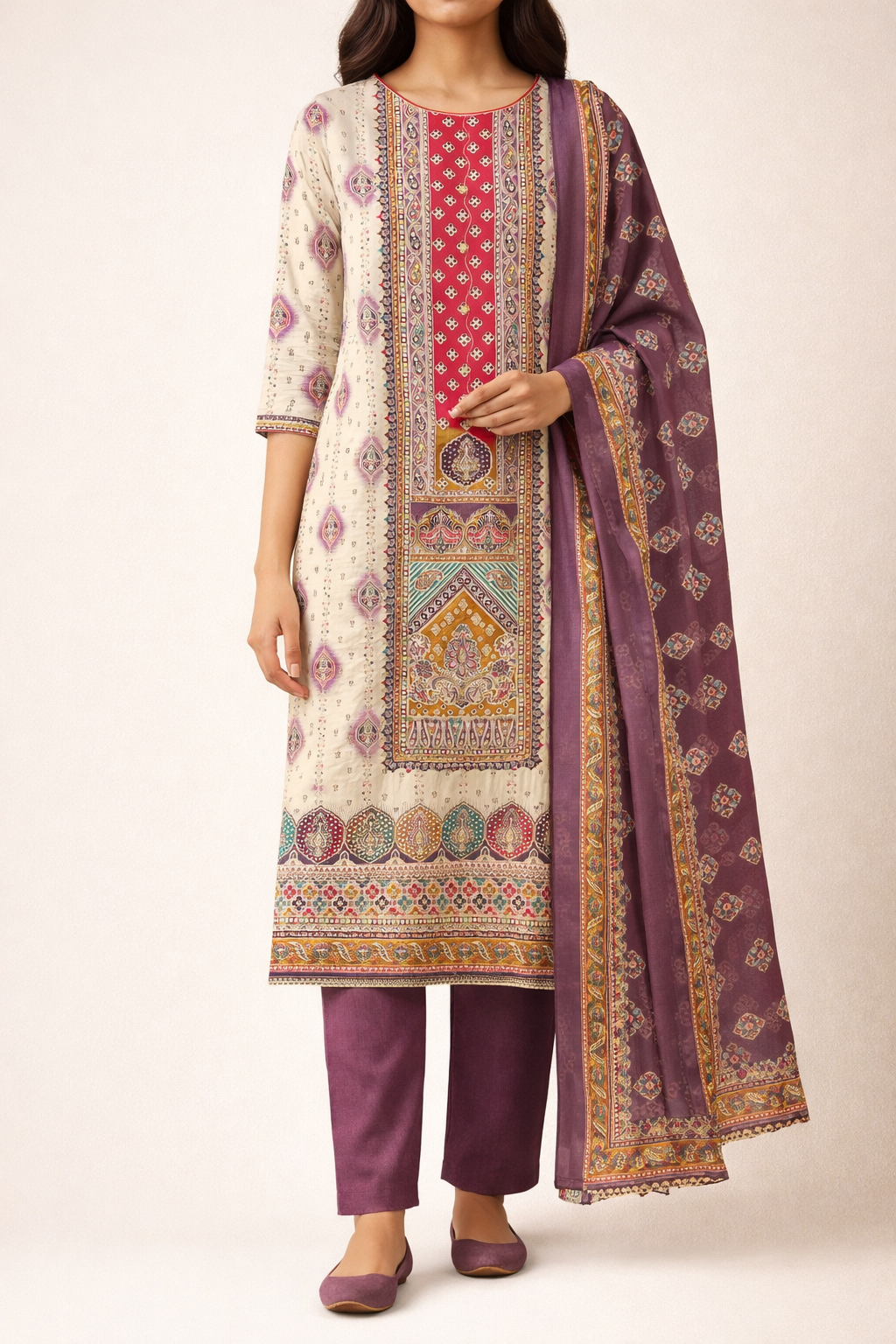 Zam Shimmering Heritage Unstitched Suit Set