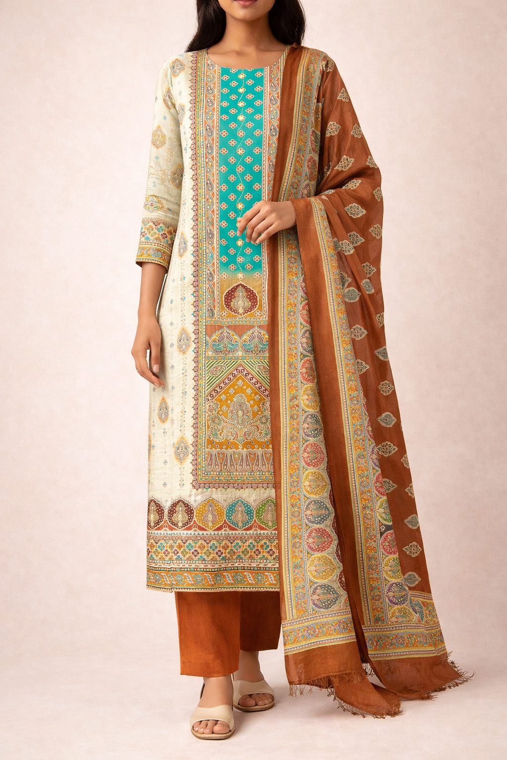 Zam Shimmering Heritage Unstitched Suit Set