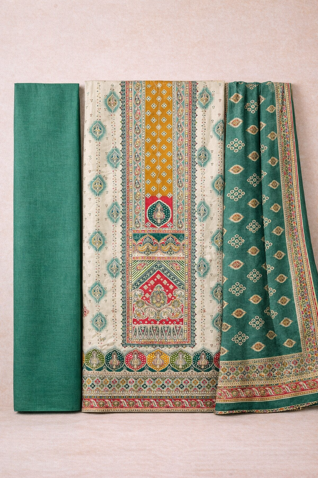 Zam Shimmering Heritage Unstitched Suit Set