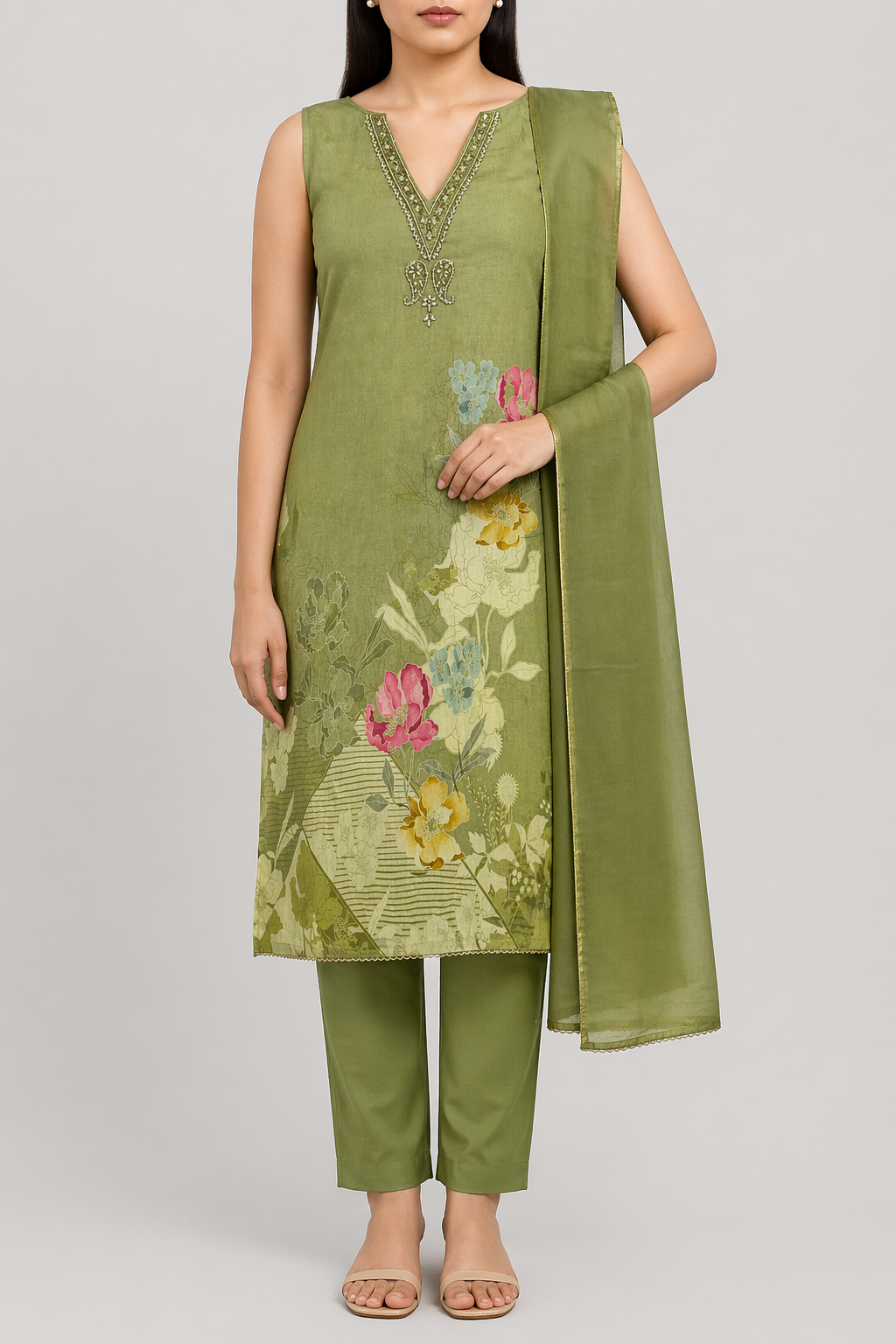 Meadow Bloom Unstitched Suit Set