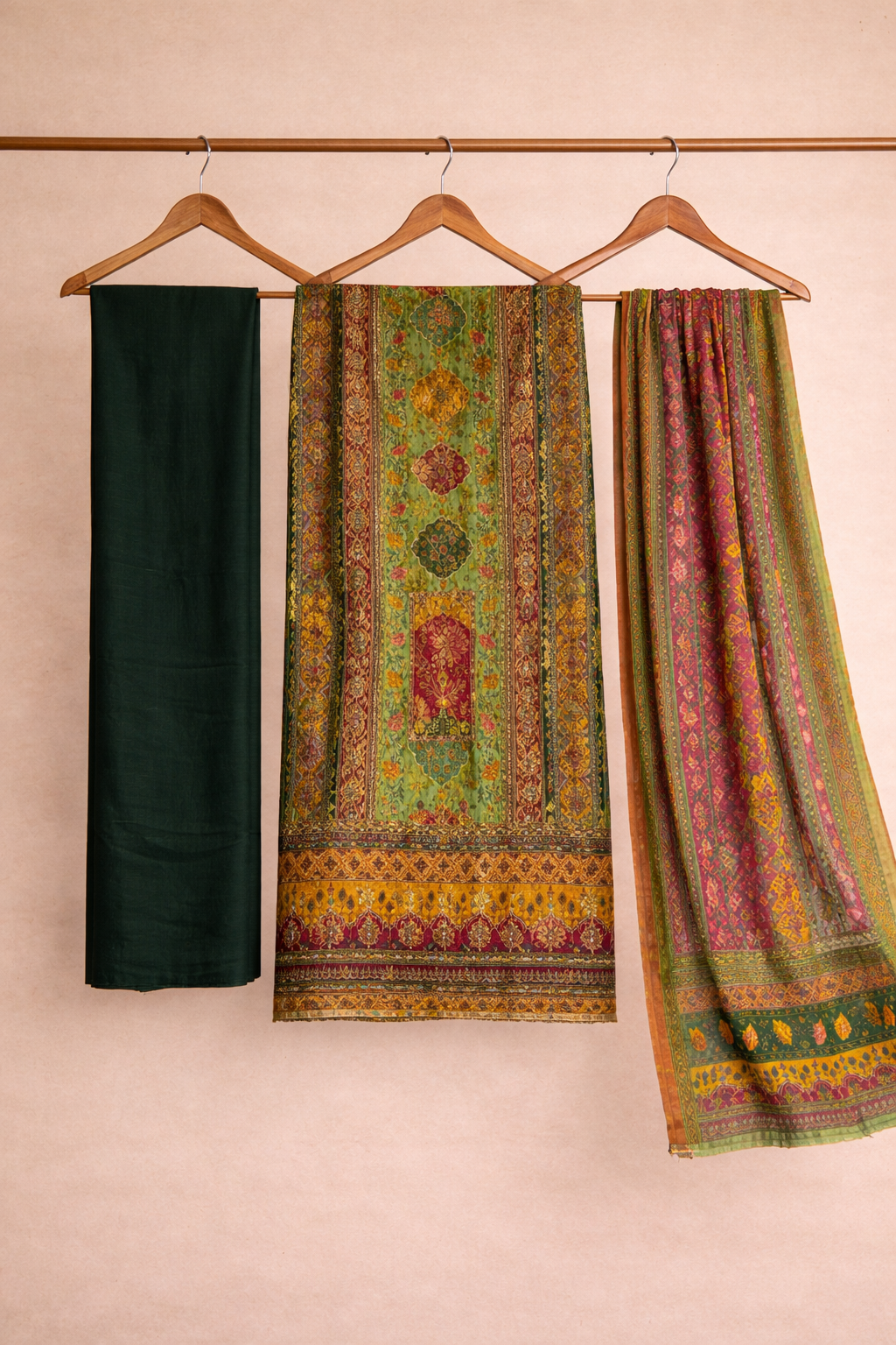 Aari Mirror Dola Unstitched Suit Set