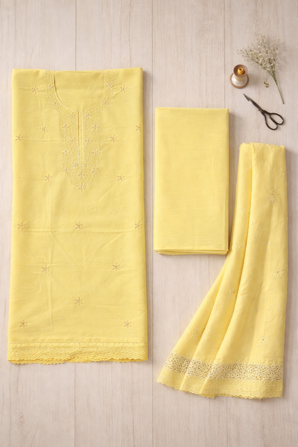 Panel Embroidery Unstitched Suit Set