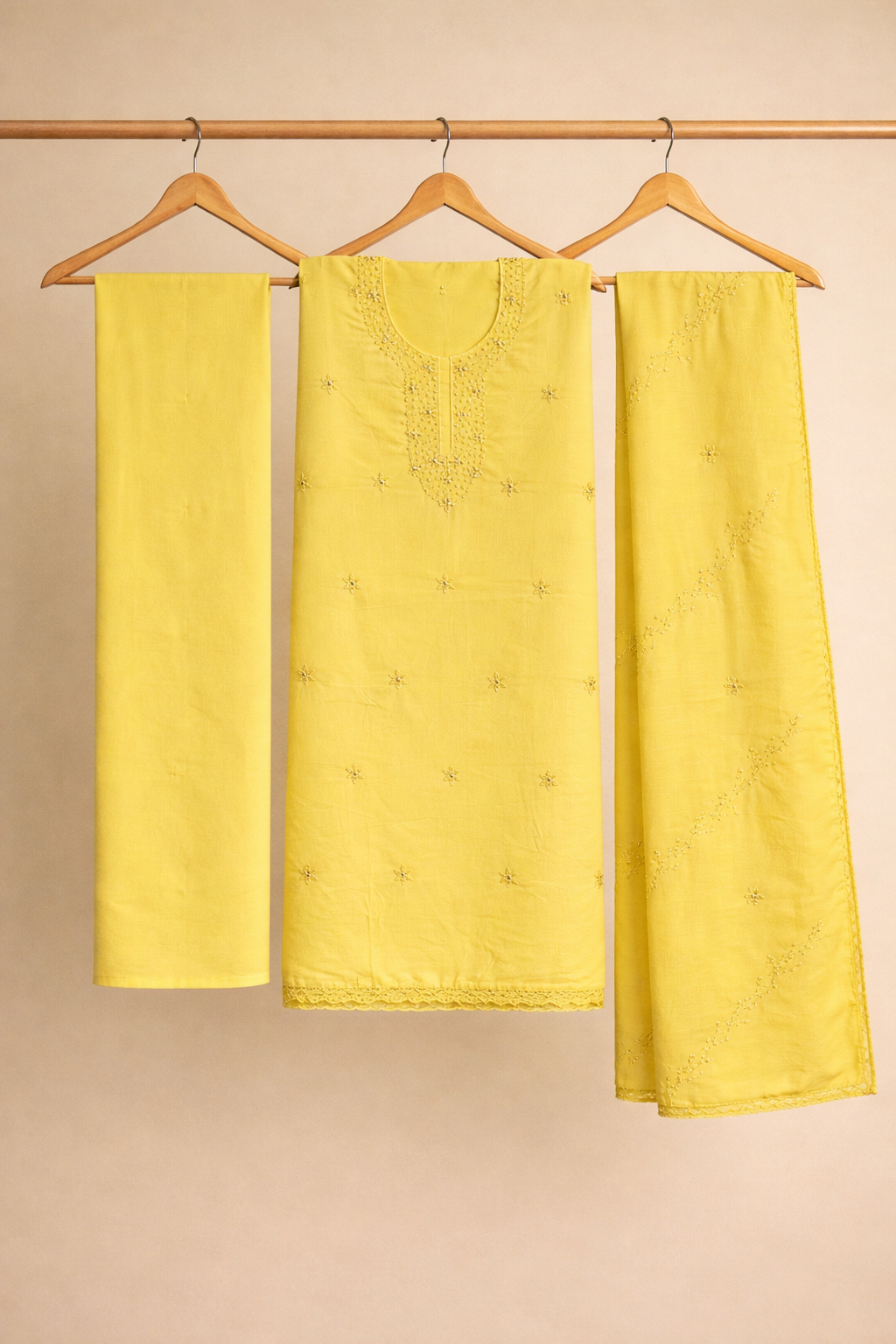 Panel Embroidery Unstitched Suit Set