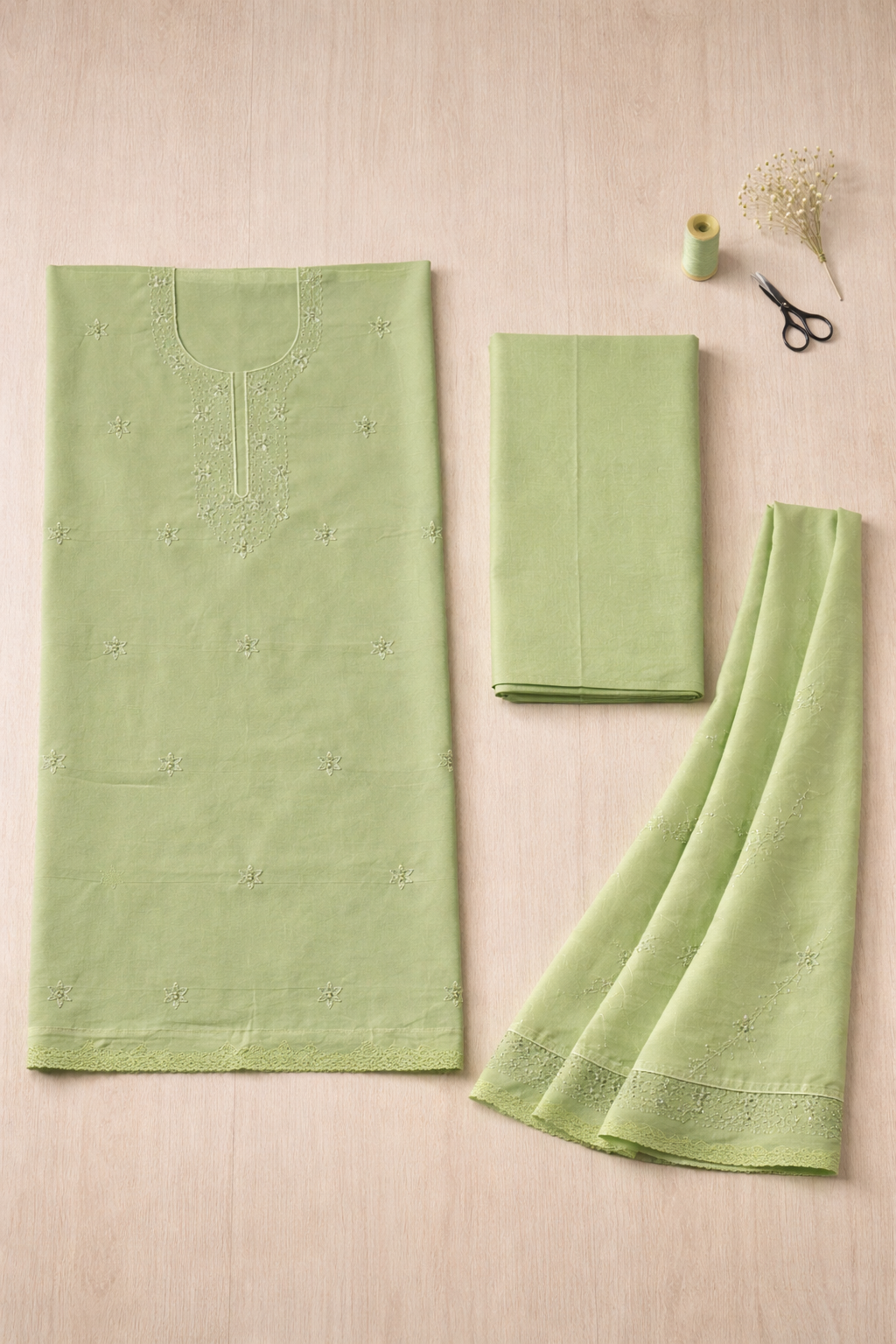 Panel Embroidery Unstitched Suit Set
