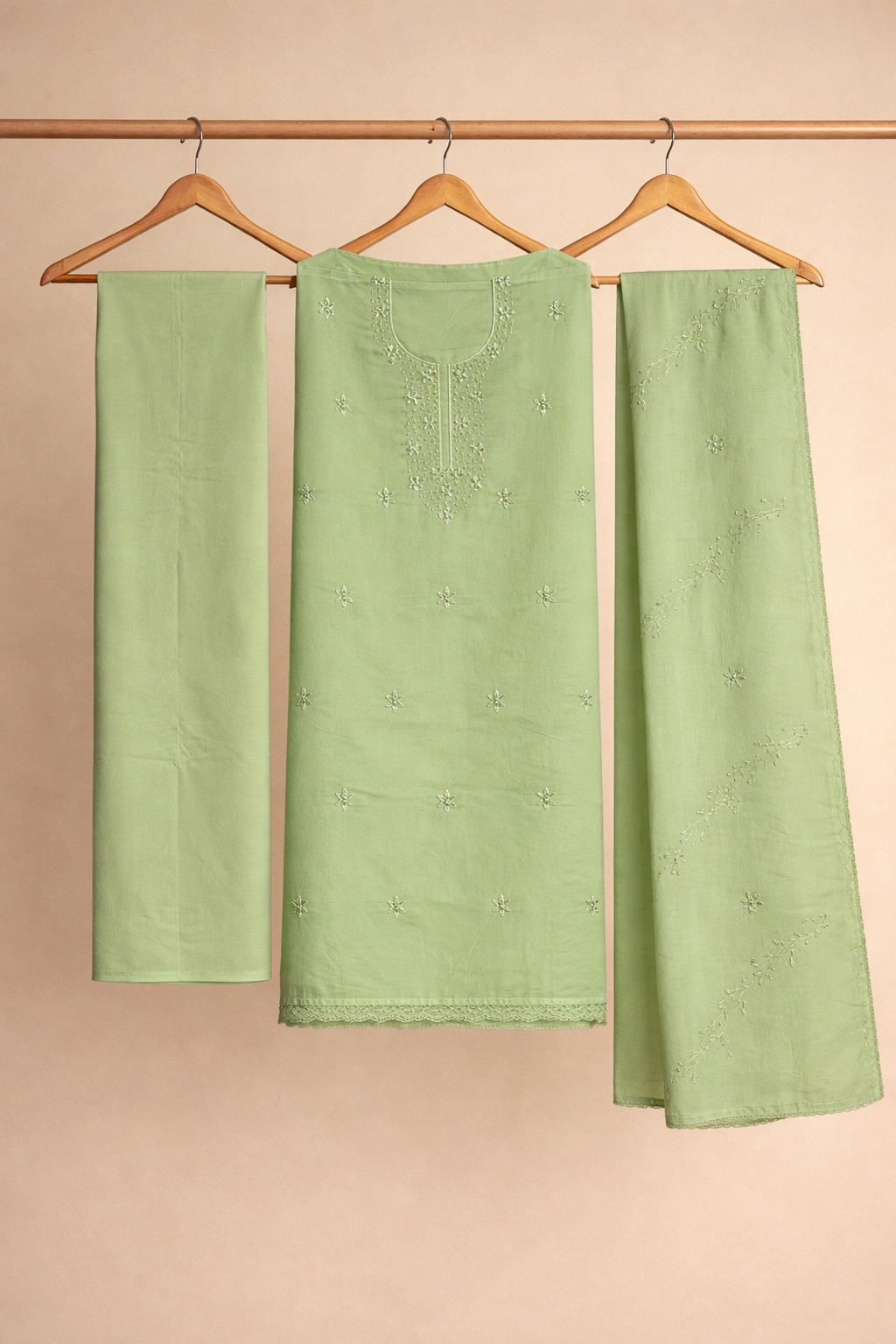 Panel Embroidery Unstitched Suit Set