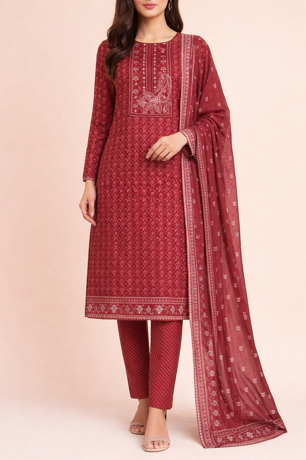 Neel Akaar Unstitched Suit Set