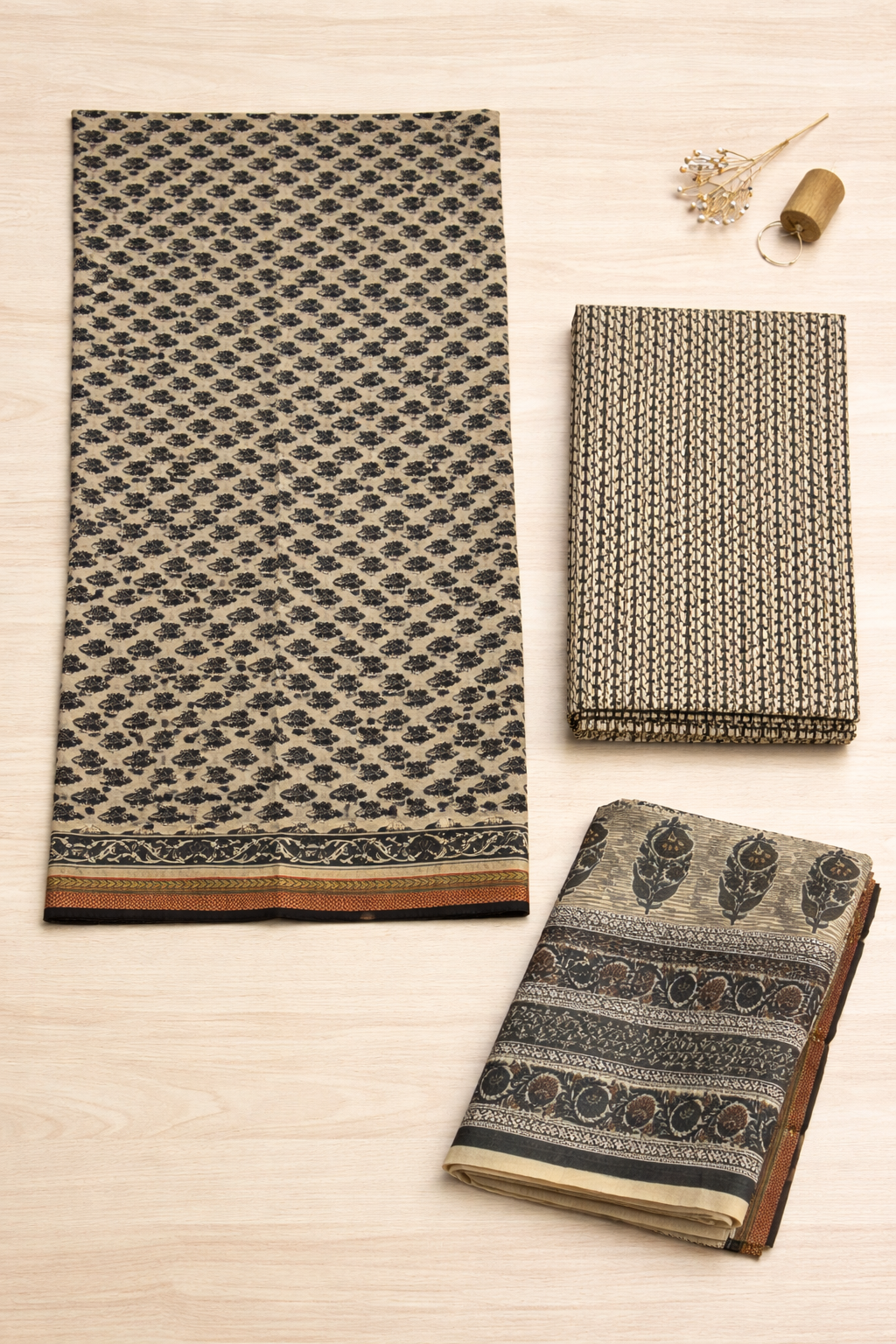 Classic Maheshwari Cotton Unstitched Suit Set