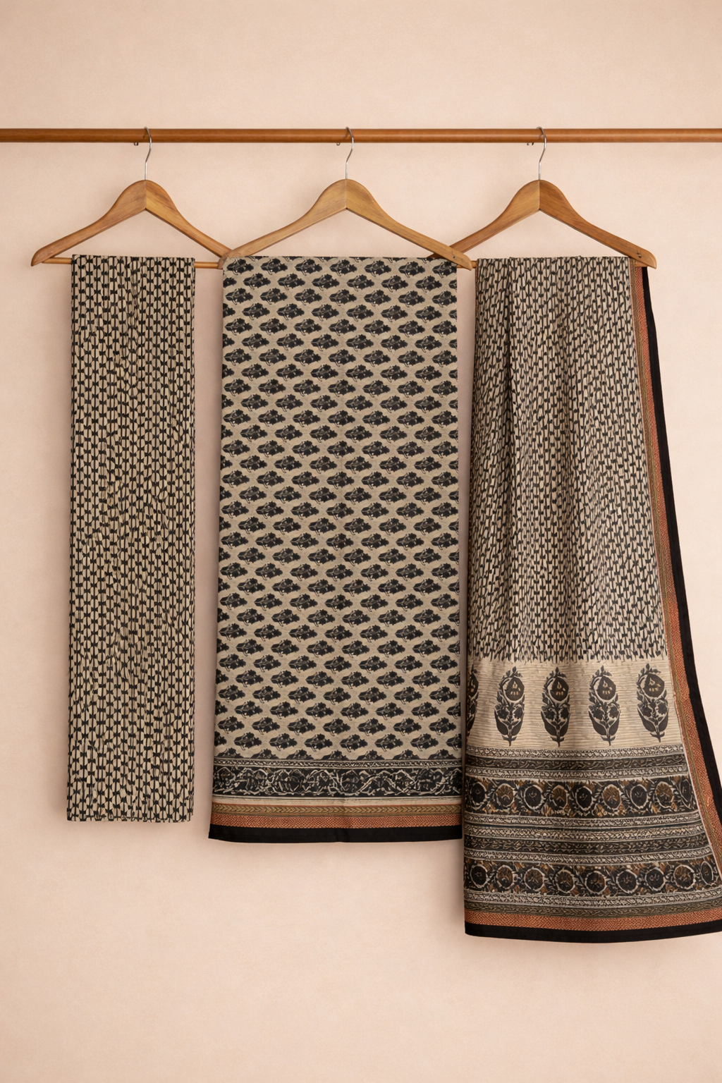 Classic Maheshwari Cotton Unstitched Suit Set