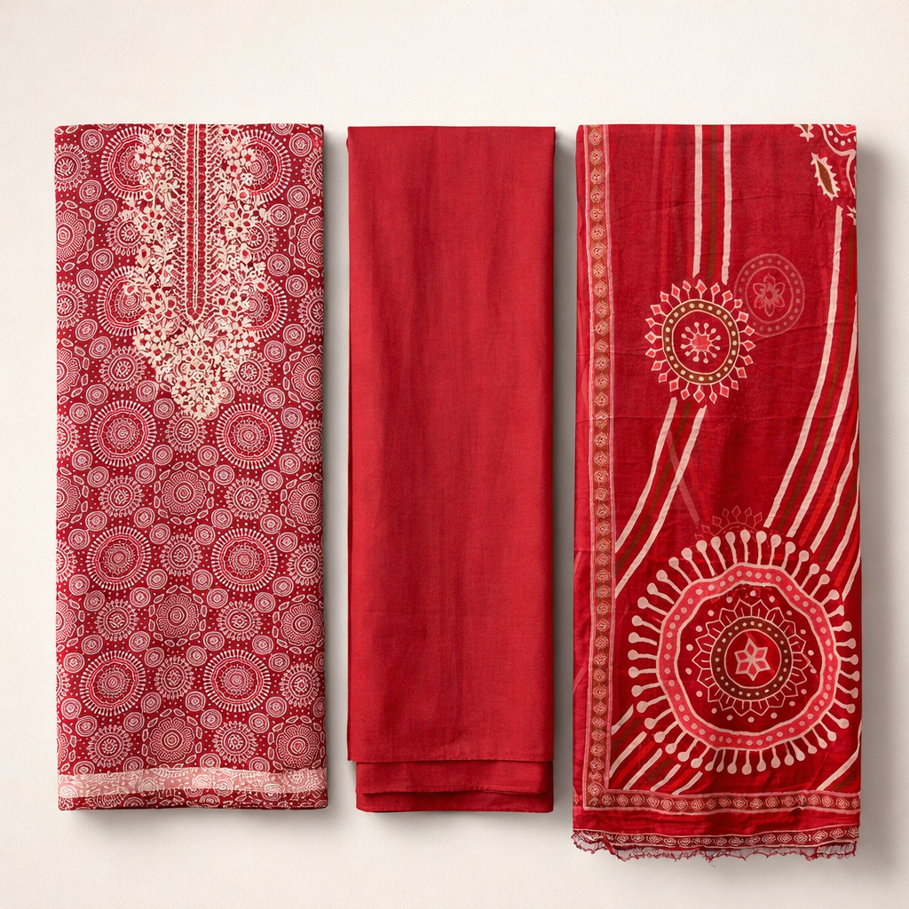 Mandala Rayon Heritage Unstitched Suit Set