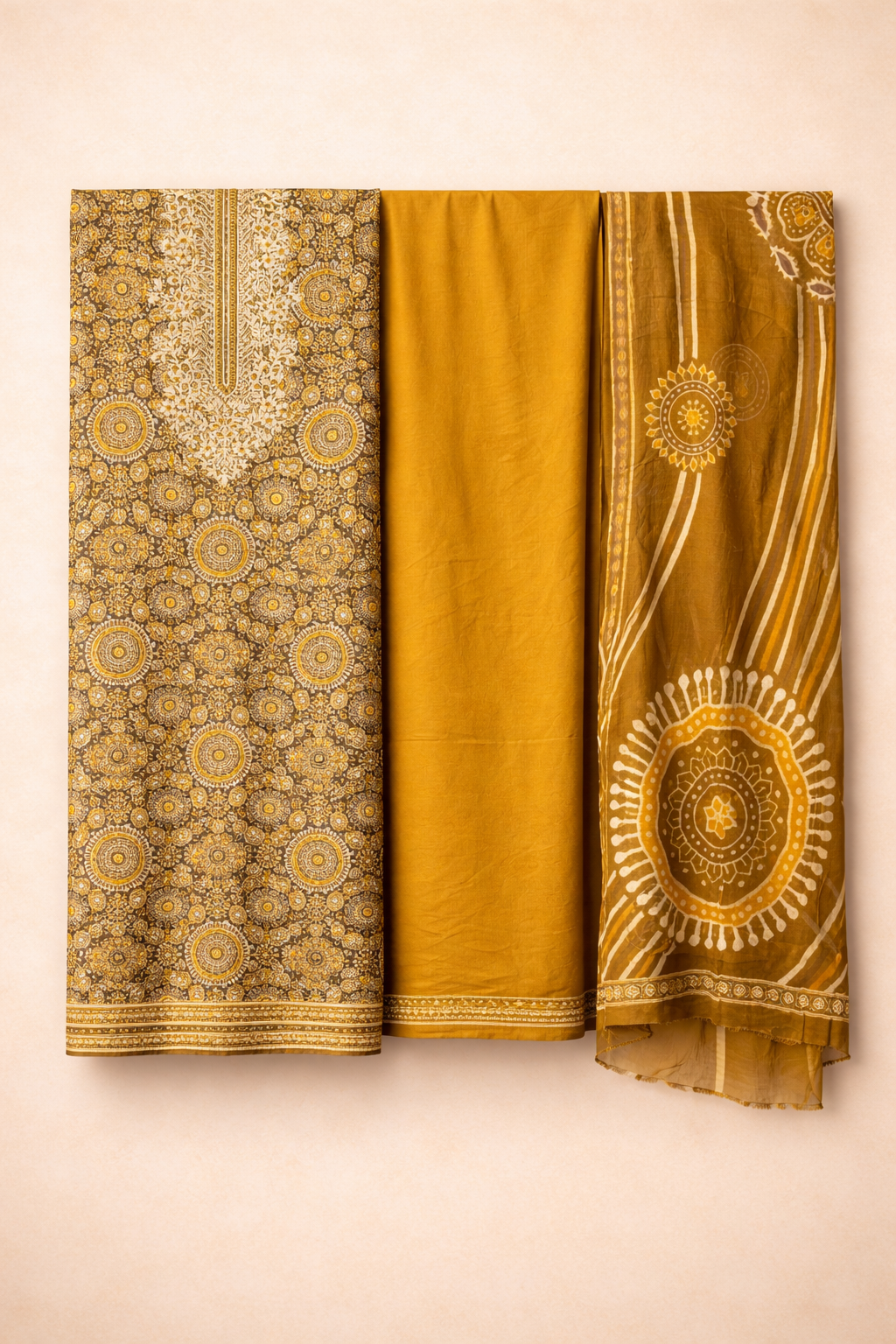 Mandala Rayon Heritage Unstitched Suit Set