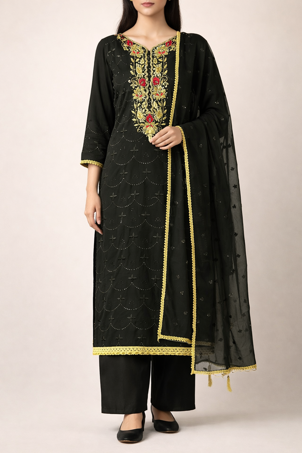 Khatli Viscose Grace Unstitched Suit Set