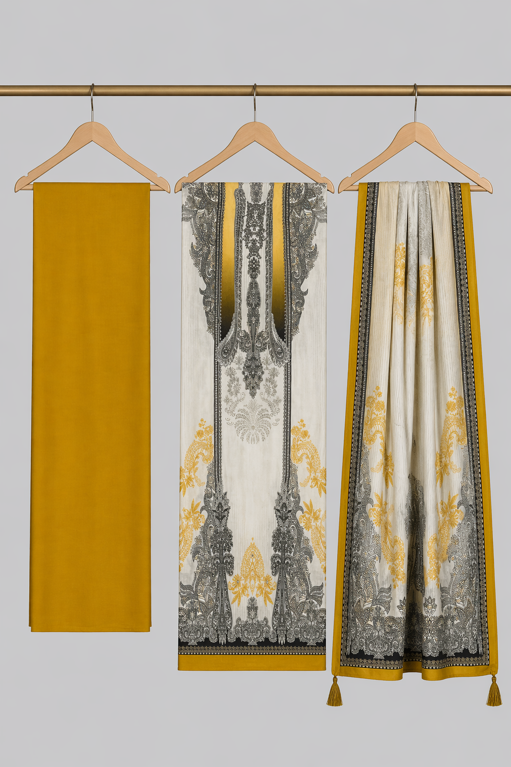Noor Pure Muslin Unstitched Suit Set