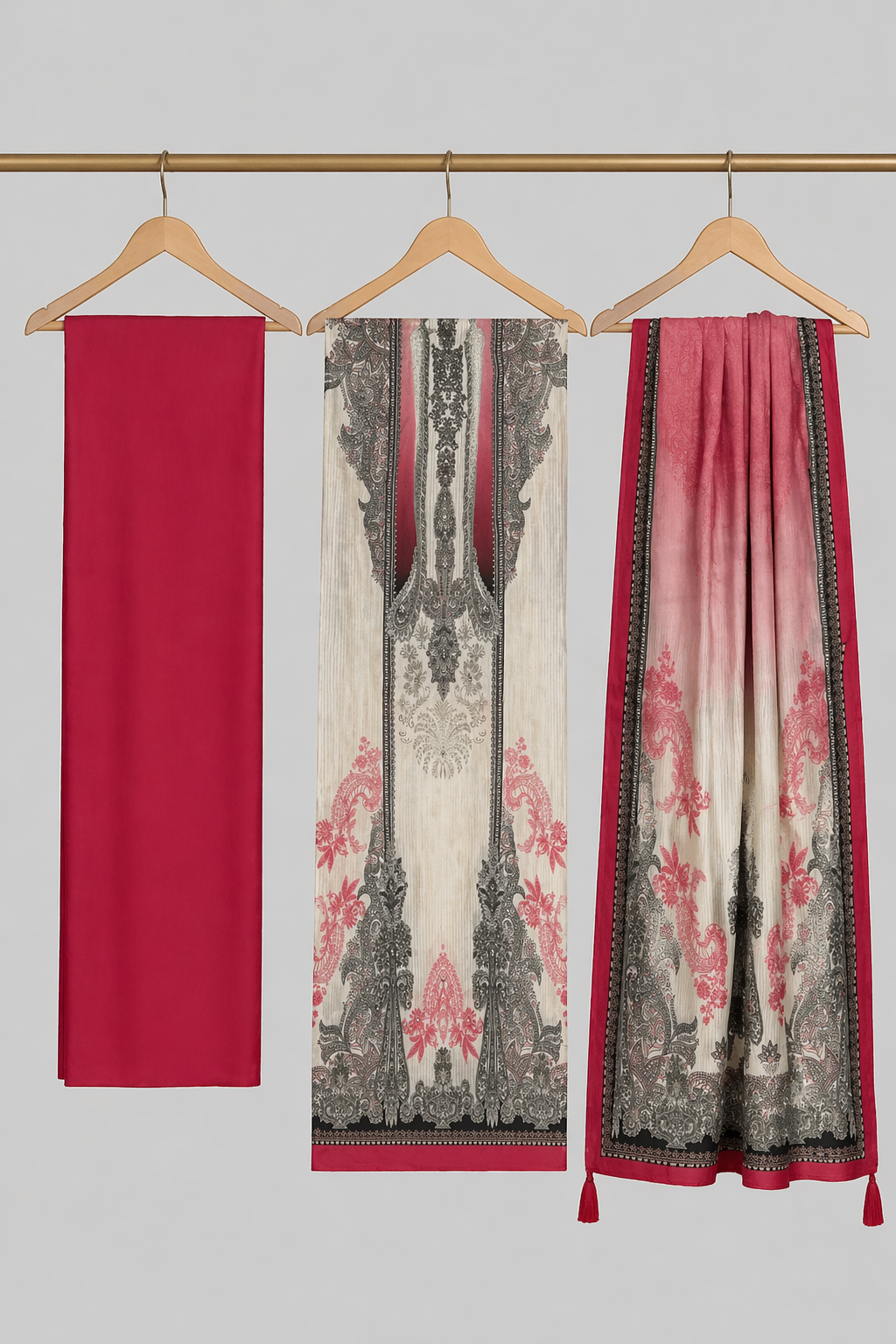 Noor Pure Muslin Unstitched Suit Set