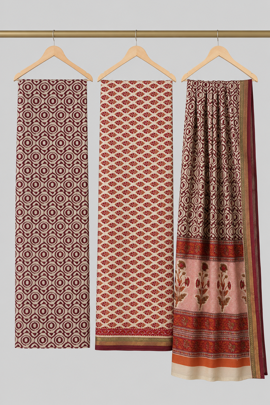 Saiyara  Classic Maheshwari Cotton Unstitched Suit Set