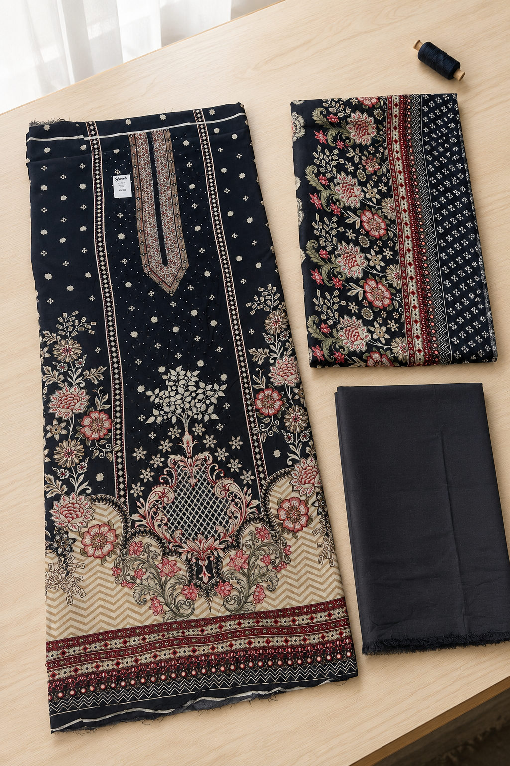N.G. Runes Rayon Stone Work Dress Material