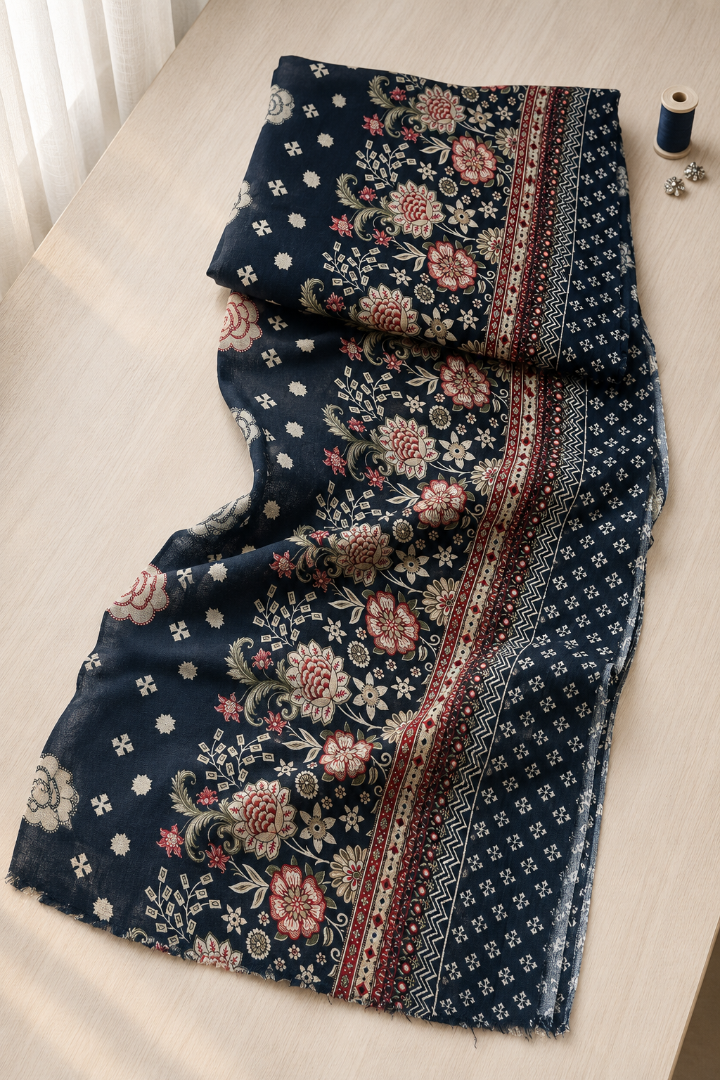 N.G. Runes Rayon Stone Work Dress Material