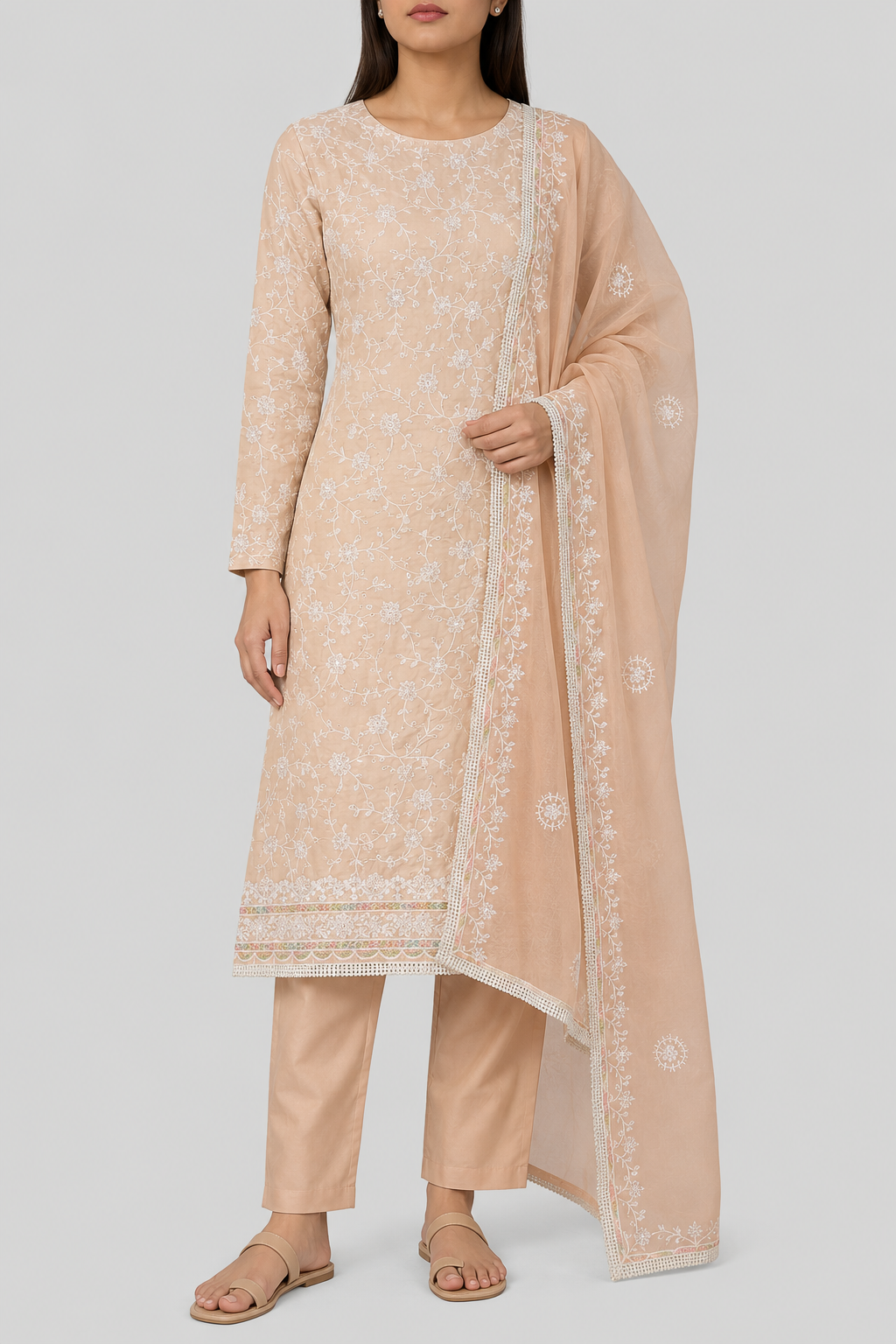 Malika – Cotton Embroidery Suit Set