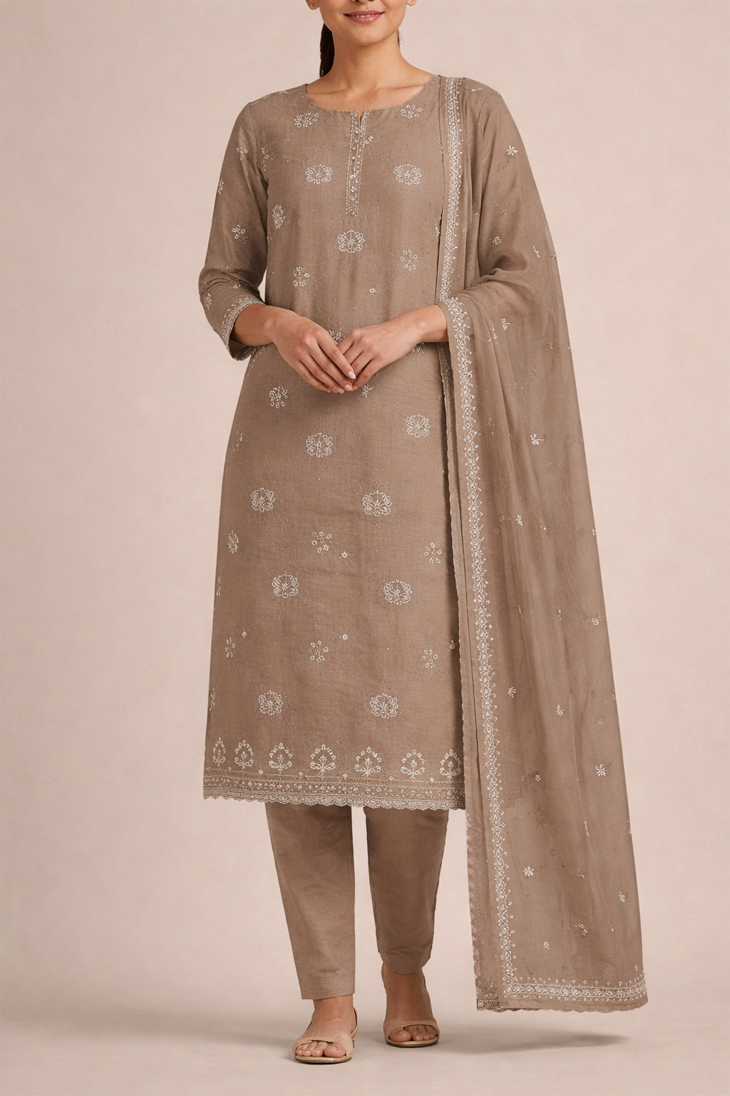 Noor Embroidered Cotton Unstitched Suit Set