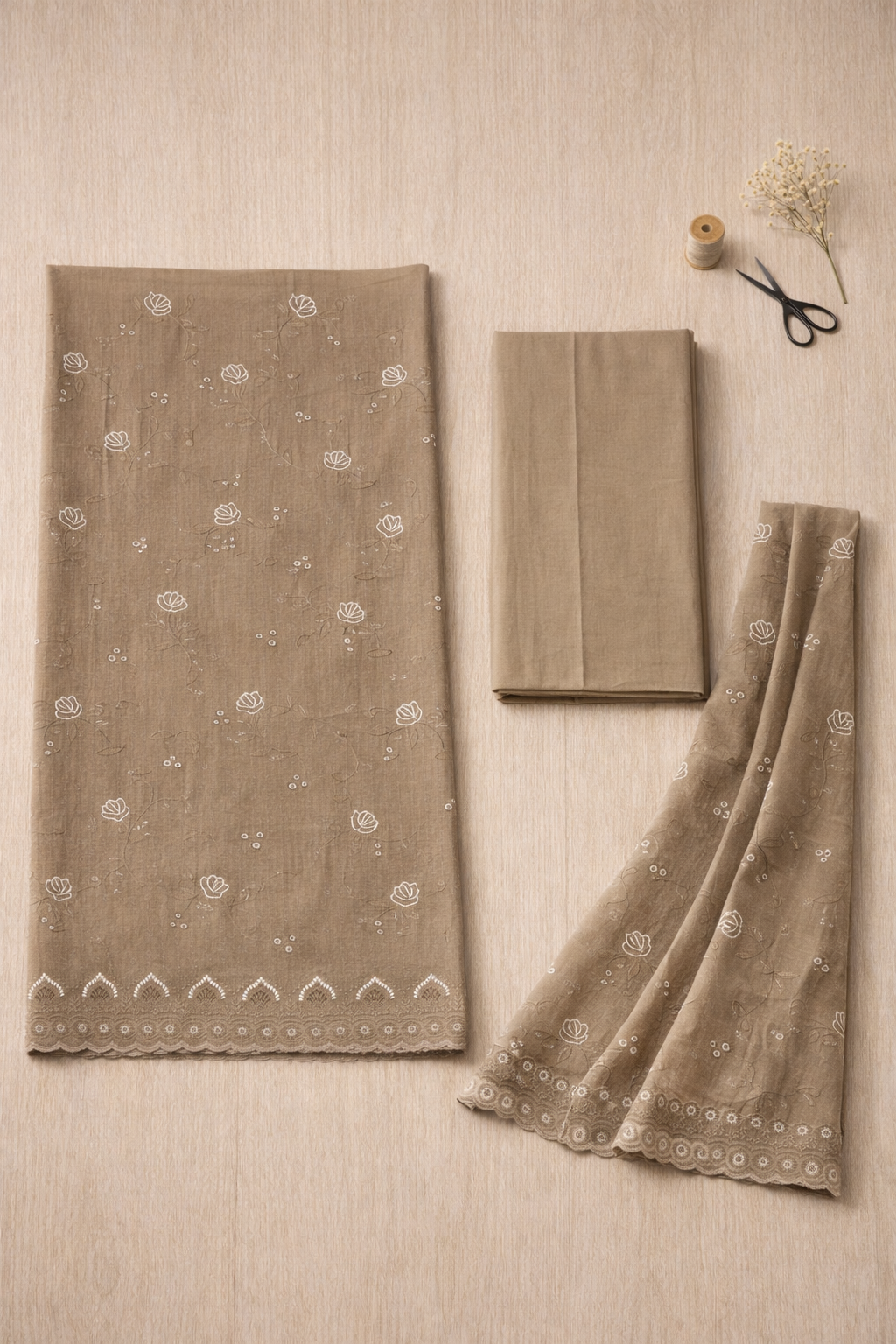 Noor Embroidered Cotton Unstitched Suit Set