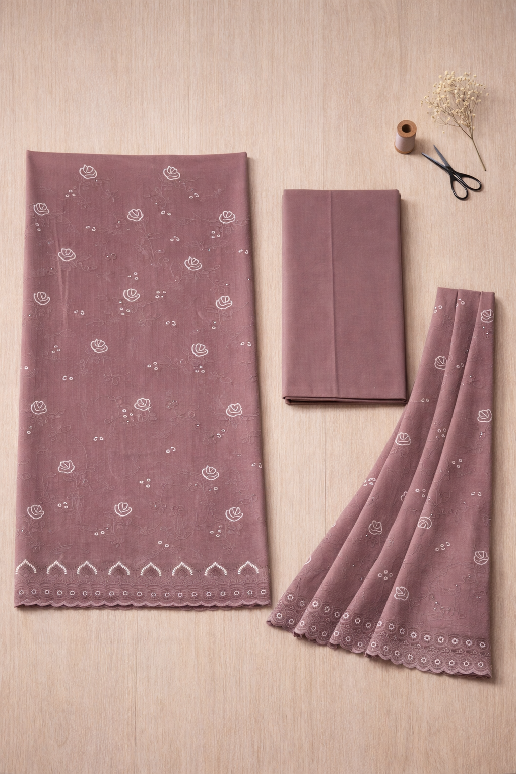 Noor Embroidered Cotton Unstitched Suit Set