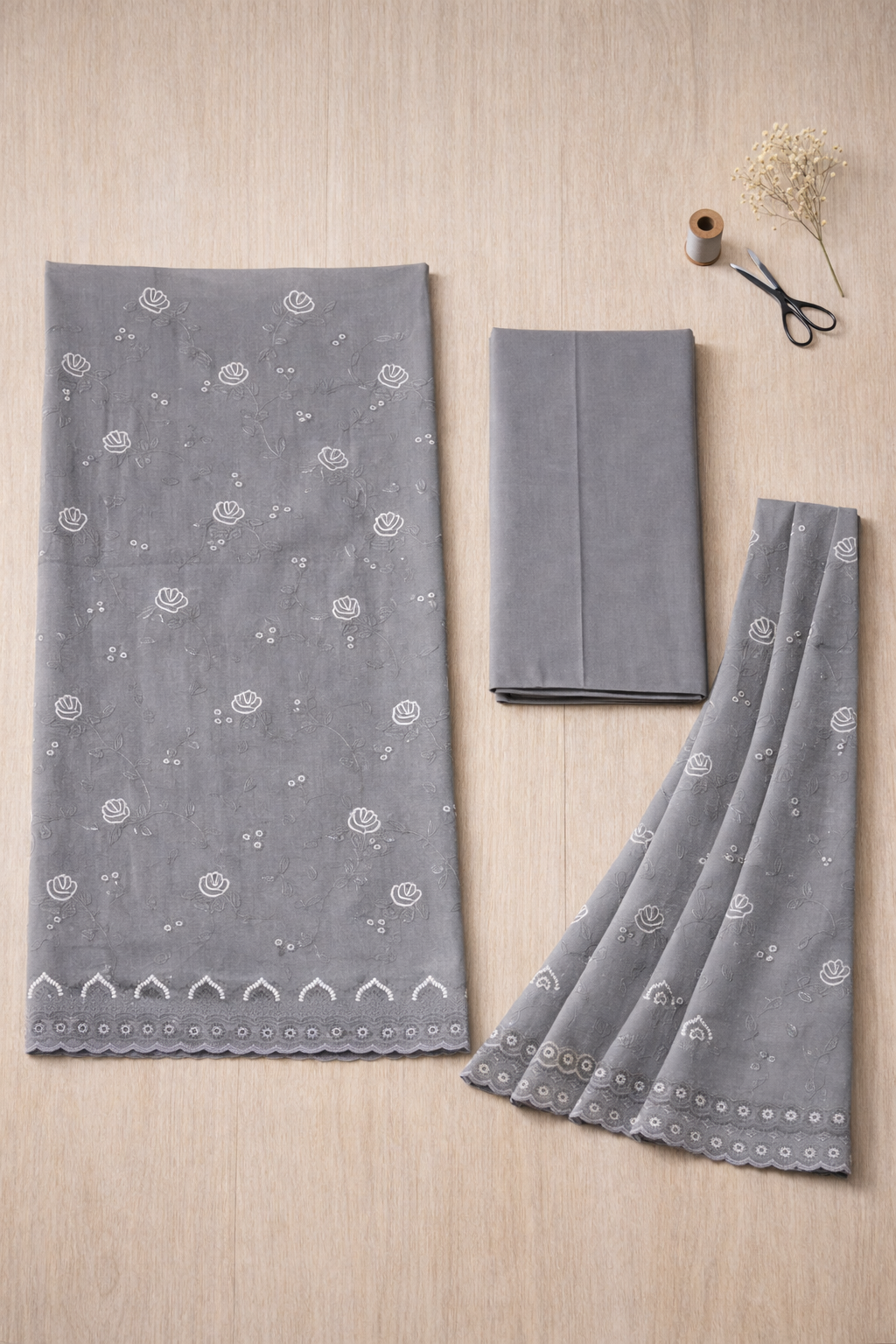 Noor Embroidered Cotton Unstitched Suit Set