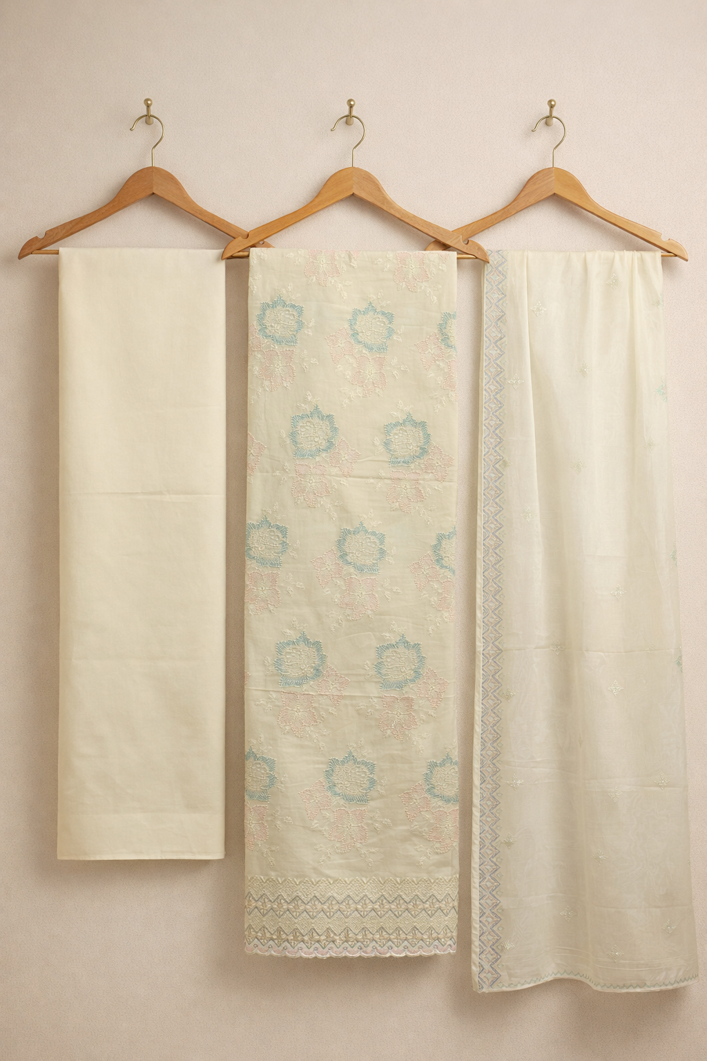 Cambric Cotton Mal Unstitched Suit Set