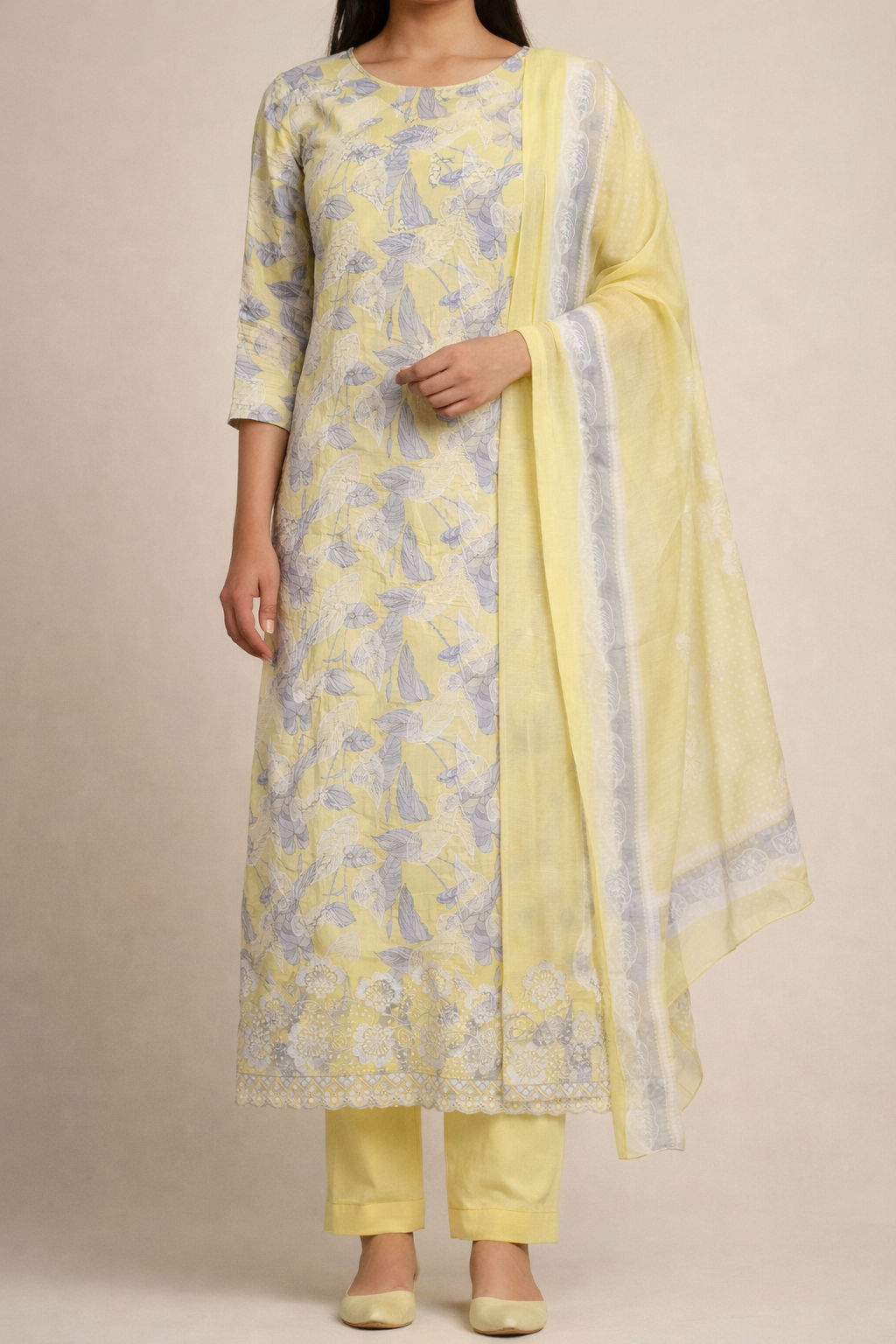 Cambric Cotton – Niyara Unstitched Suit Set