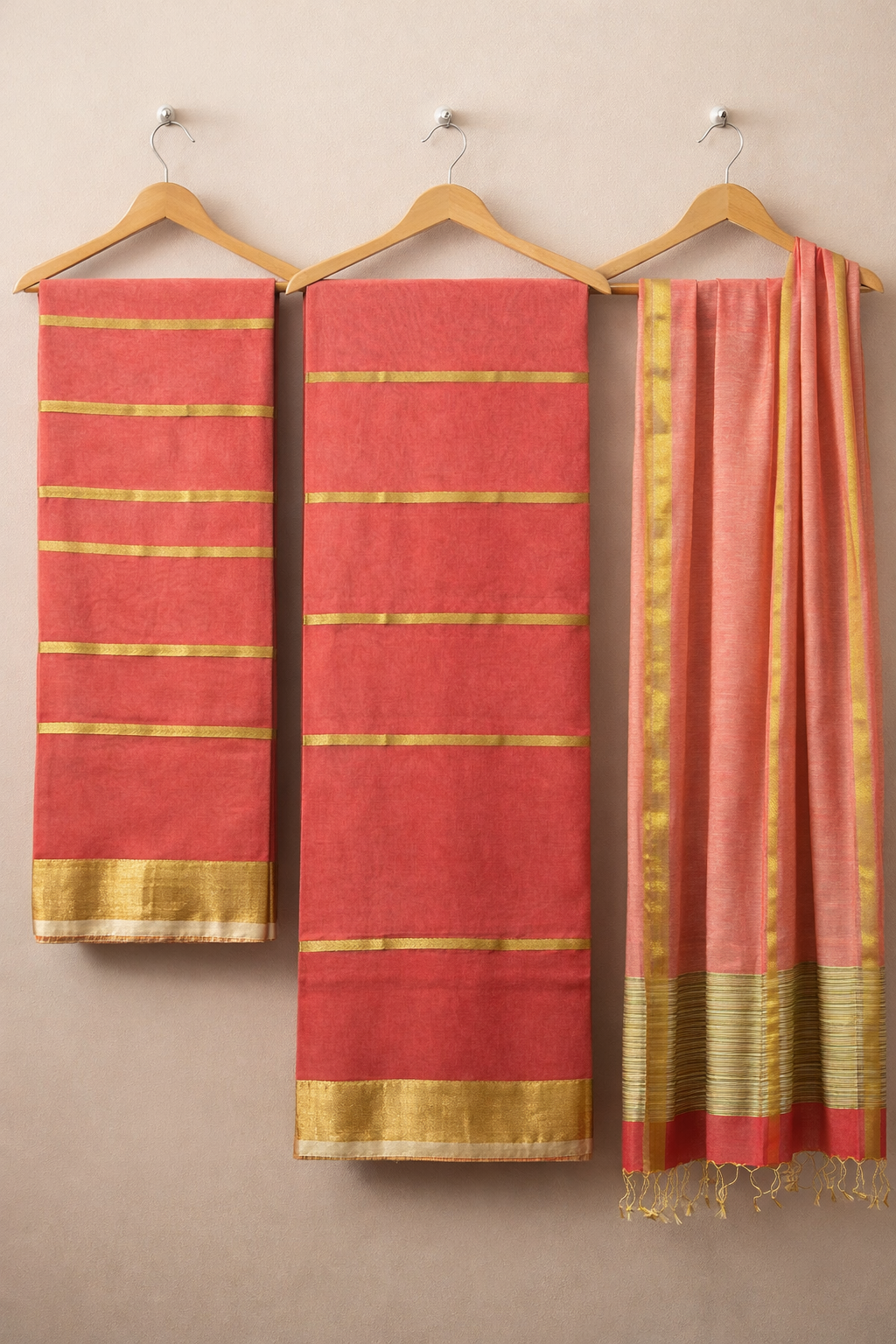Maheshwari Gilded Silk Suit