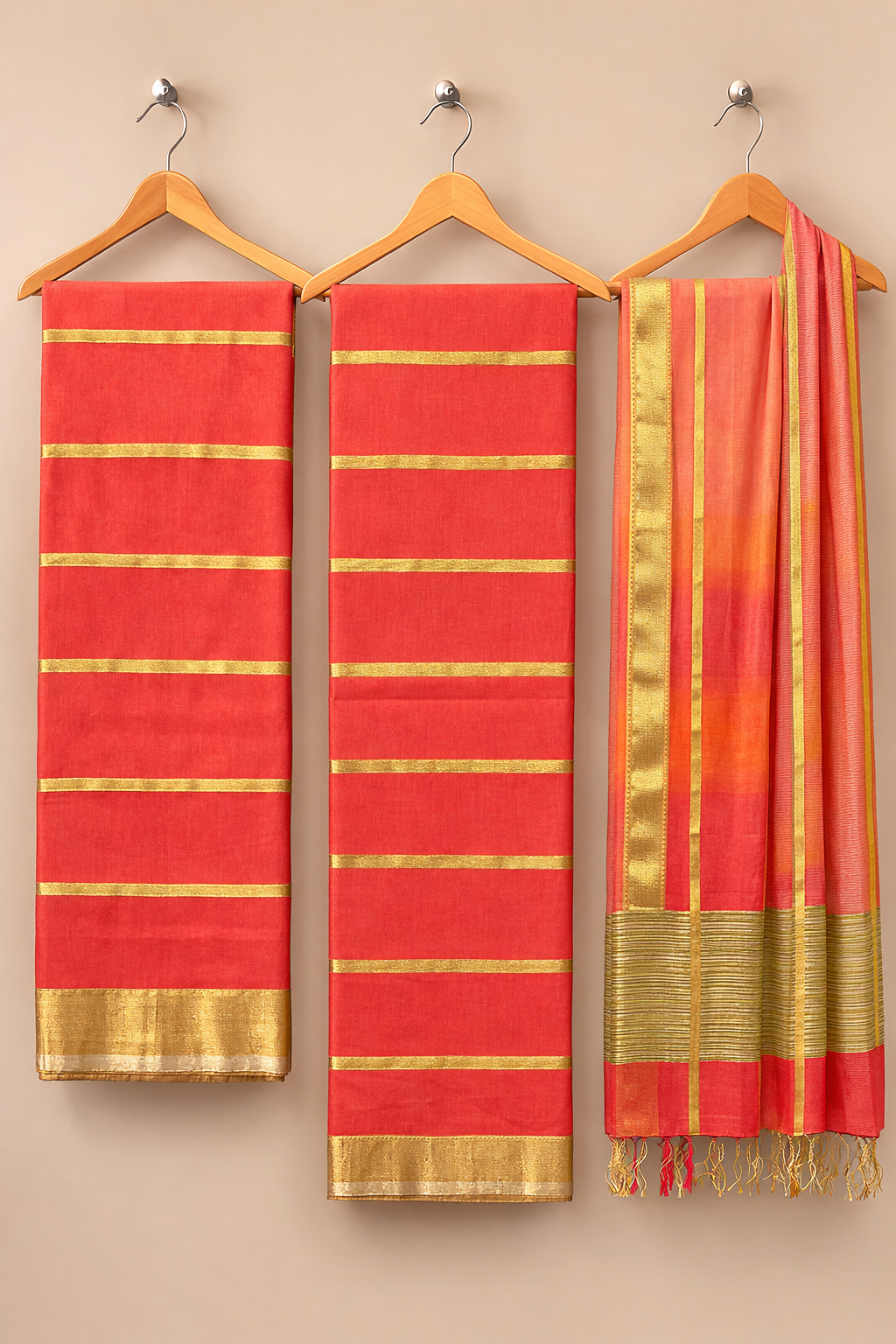 Maheshwari Gilded Silk Suit