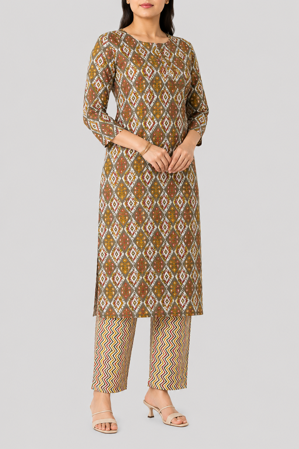 Printed Cotton Two-Piece Kurta Material