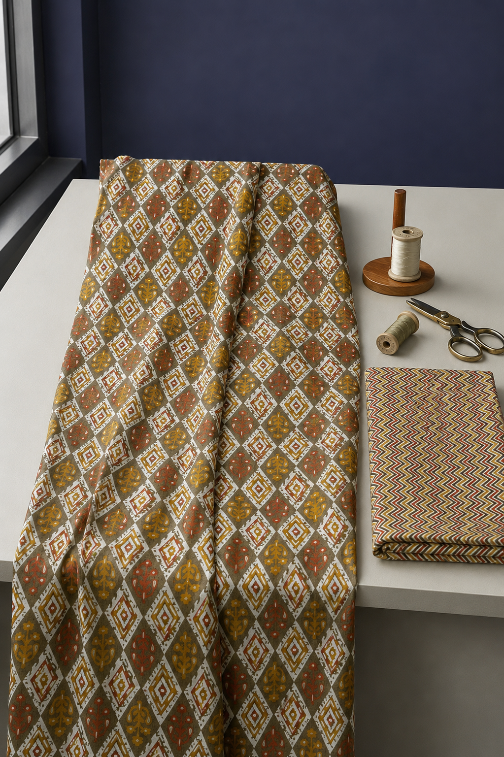 Printed Cotton Two-Piece Kurta Material